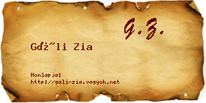 Gáli Zia névjegykártya